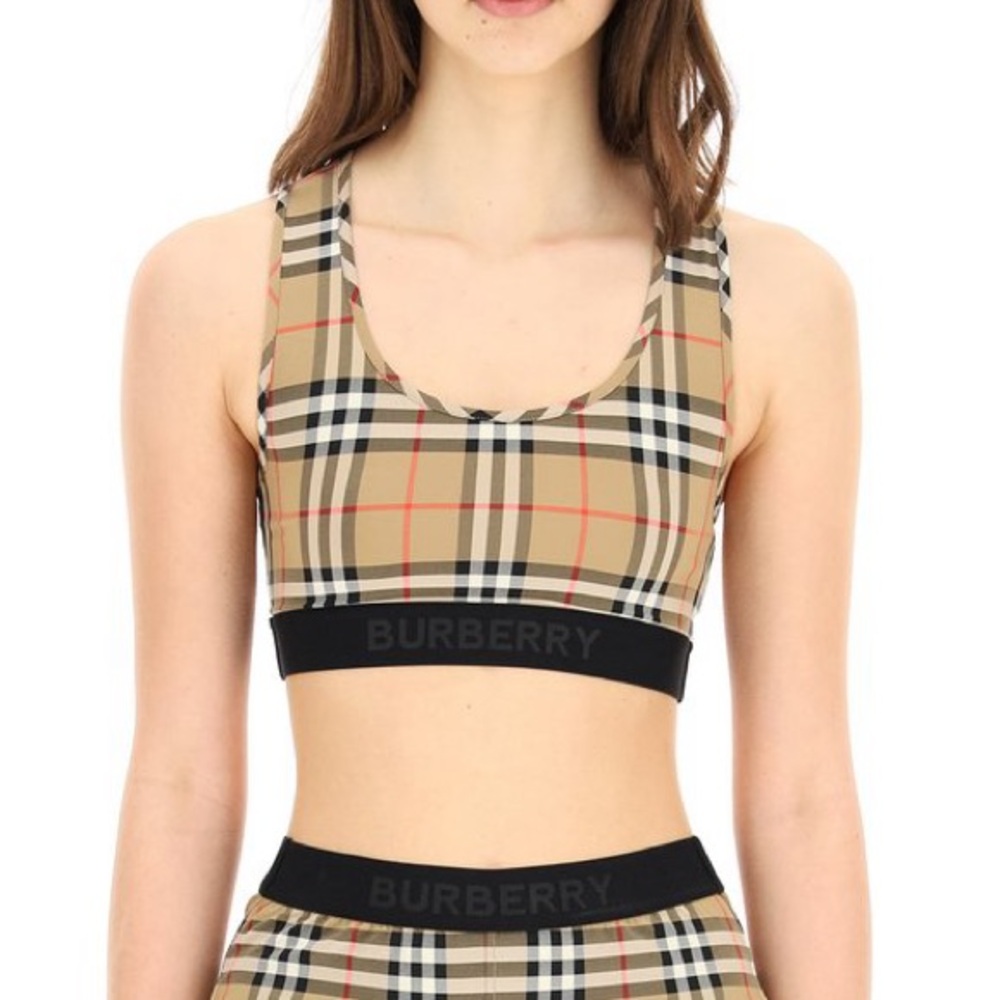 Dalby Check Sports Bra - Archive Beige